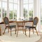 Flash Furniture Lourdes French Bistro 31.5in. Table, Black and White PE Rattan, Glass Top w/2 Stack Chairs SDA-AD641012-80-2002S-BKWH-NAT-GG - alternate 1
